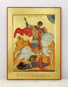 Икона «Георгий Победоносец (чудо о змие)» Ковров